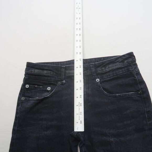 R13 Boy Straight Jeans in Black Marble Size 26 - Picture 13 of 15